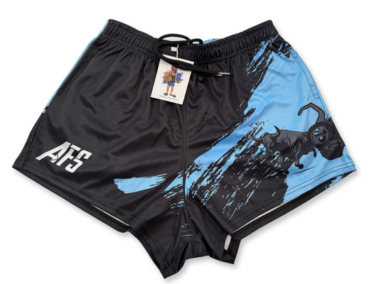 🔥NEW🔥 Bull Muster Blue Footy Shorts (With Pockets)