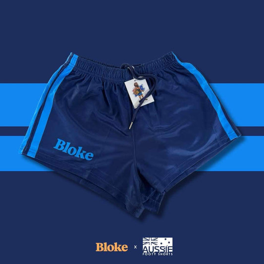 BLOKE - Blue - Footy Shorts (With Pockets)