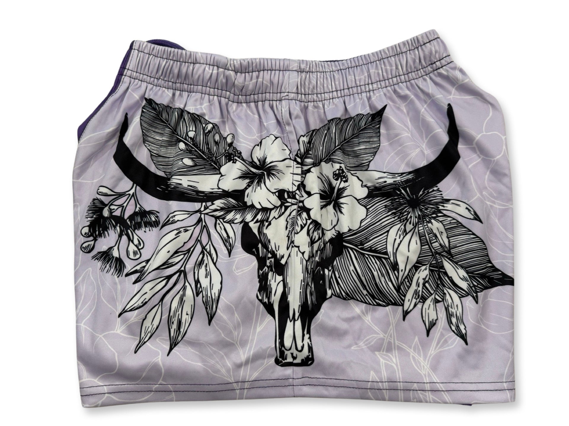 🔥NEW🔥 Bull Skull Purple Footy Shorts (With Pockets)