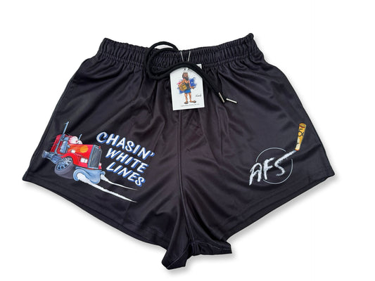 🔥NEW🔥 Chasing White Lines -  Footy Shorts (With Pockets)