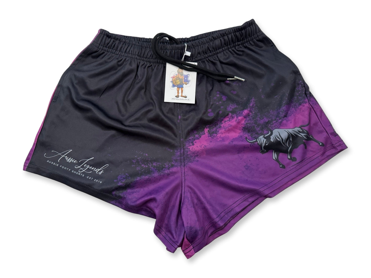 🔥NEW🔥 Bull Muster Purple Footy Shorts (With Pockets)