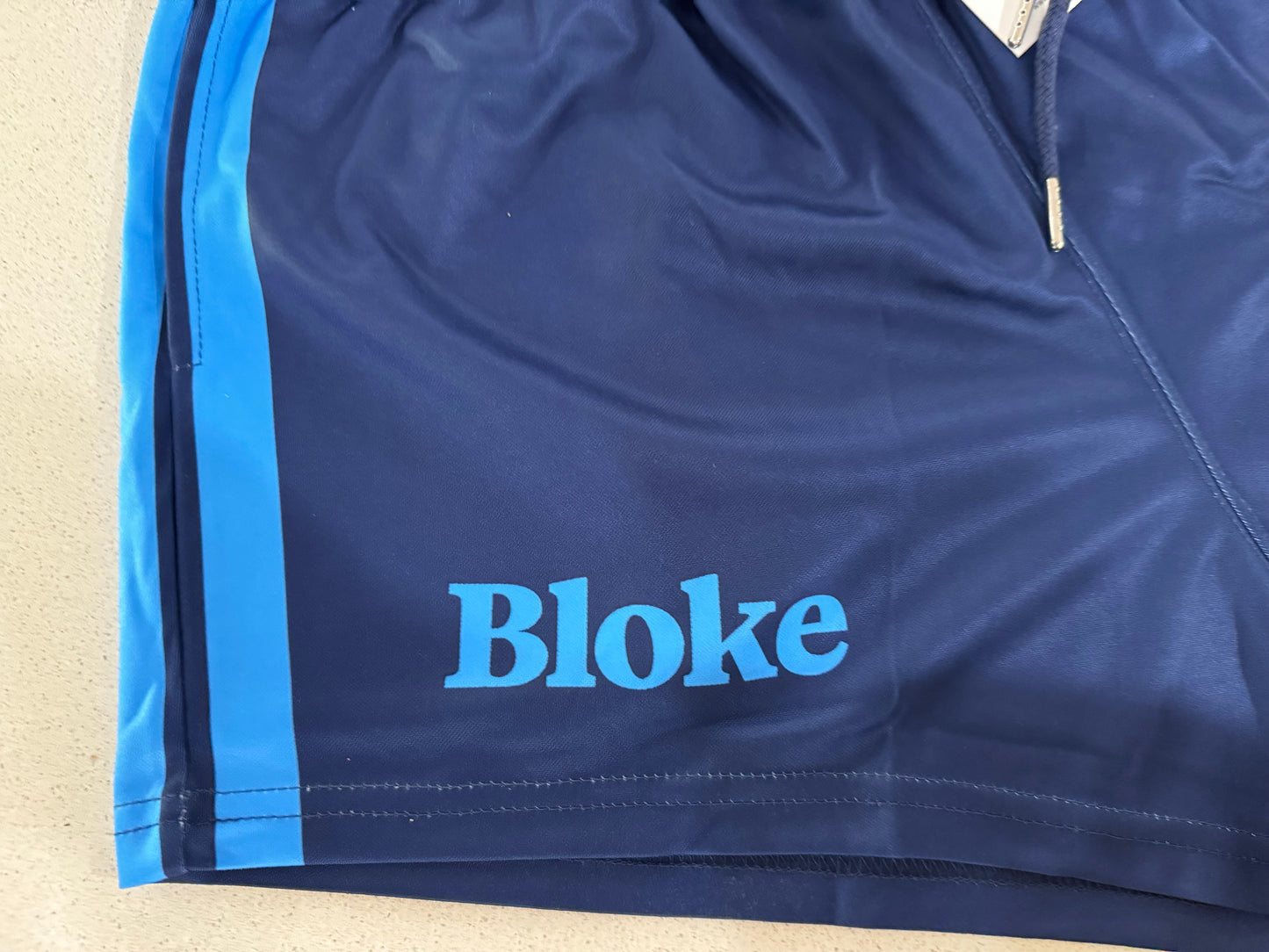 BLOKE - Blue - Footy Shorts (With Pockets)