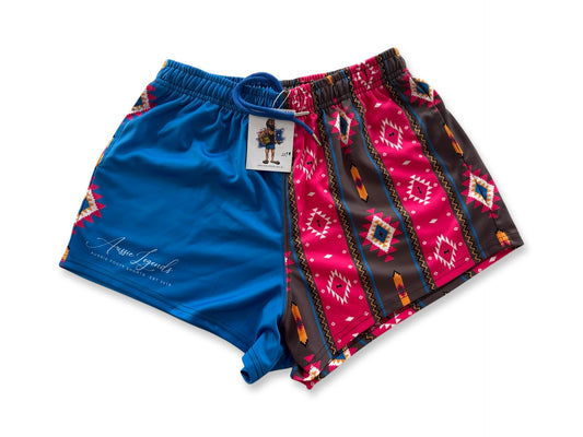 🔥NEW🔥 Tribal Print Blue Footy Shorts (With Pockets)