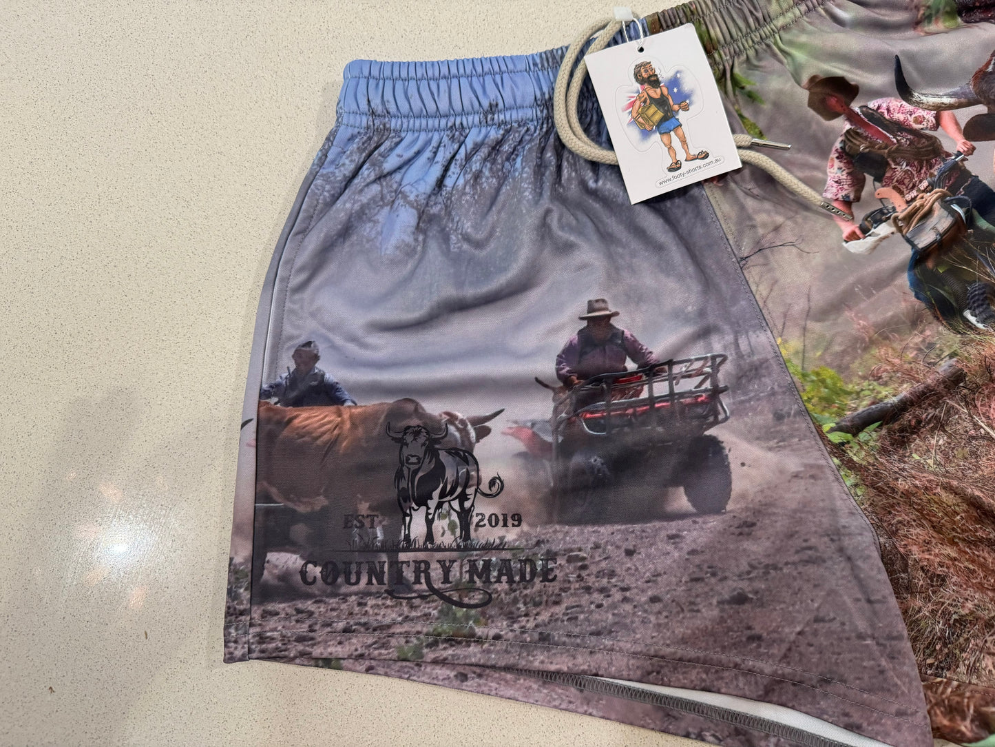 Motorbike Muster Footy Shorts (With Pockets)