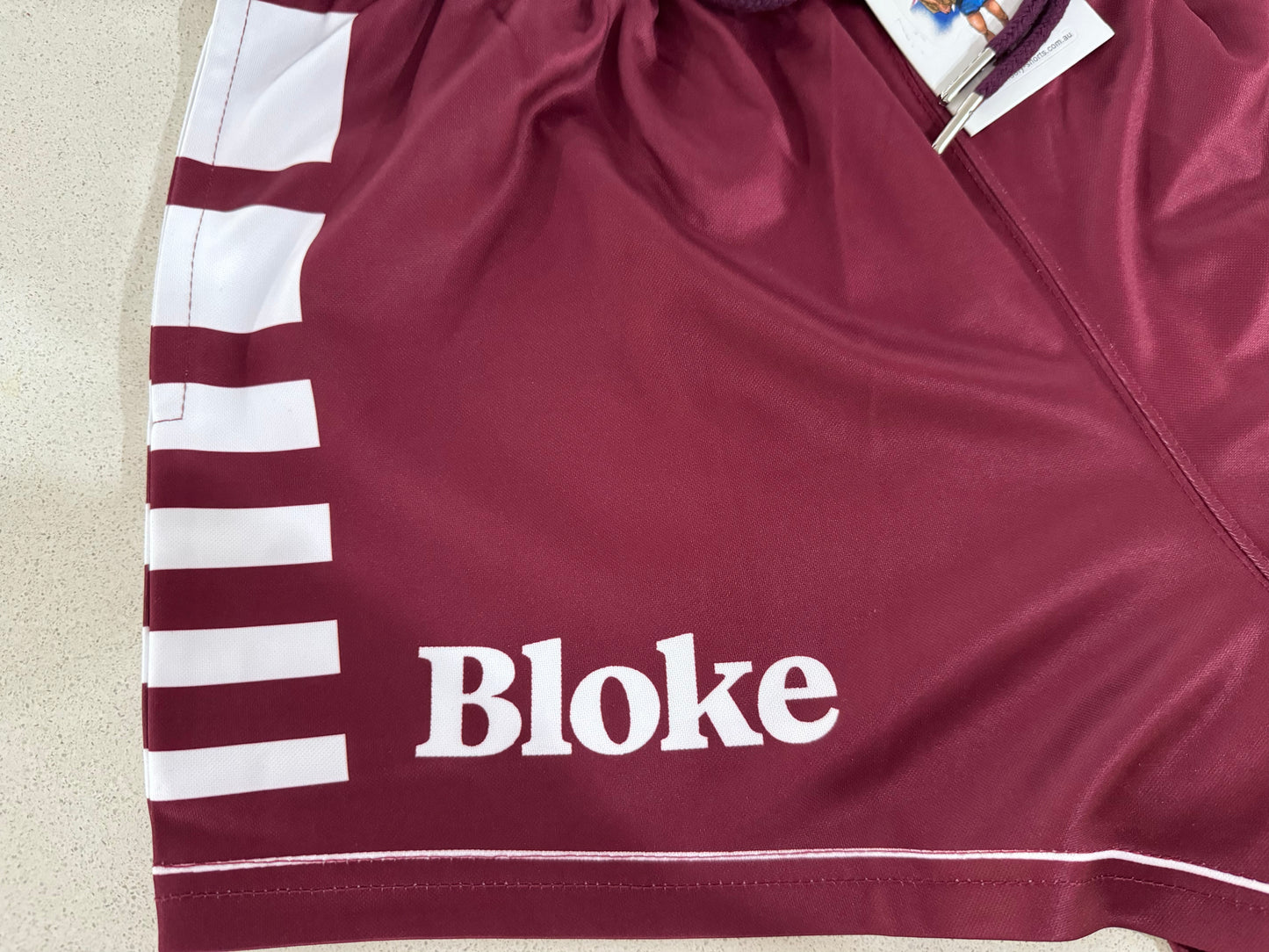 BLOKE - Maroon - Footy Shorts (With Pockets)