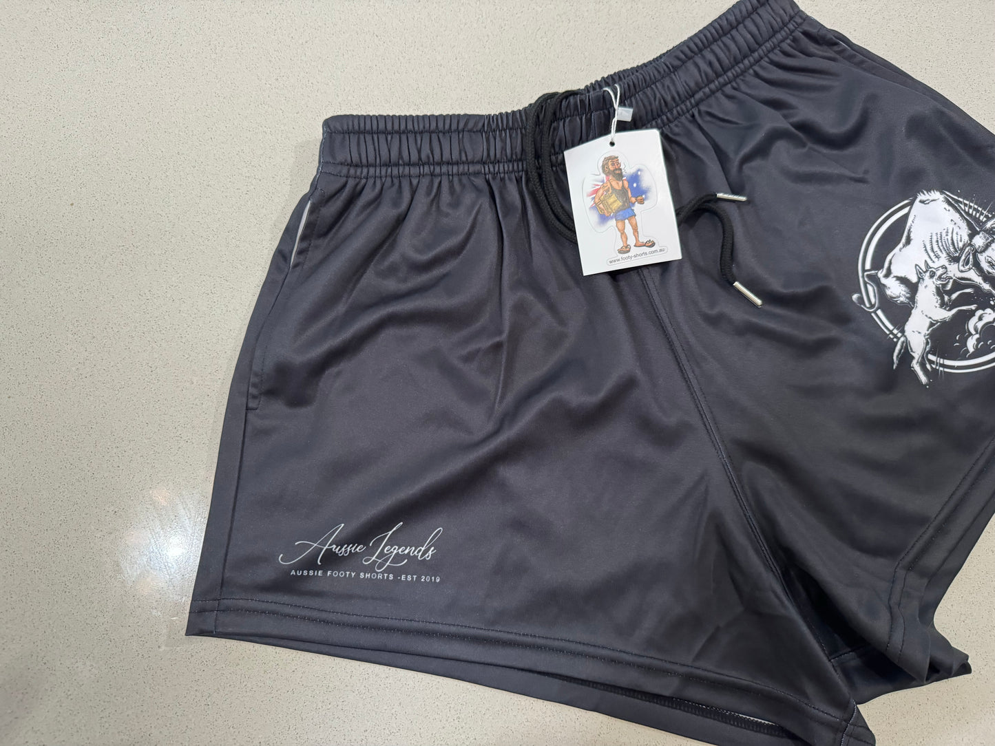 🔥NEW🔥 Cattle Dog Black Footy Shorts (With Pockets)