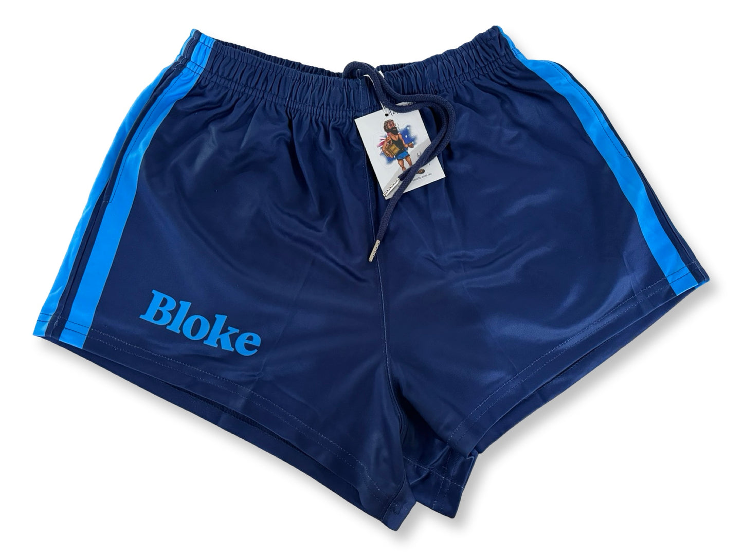 BLOKE - Blue - Footy Shorts (With Pockets)