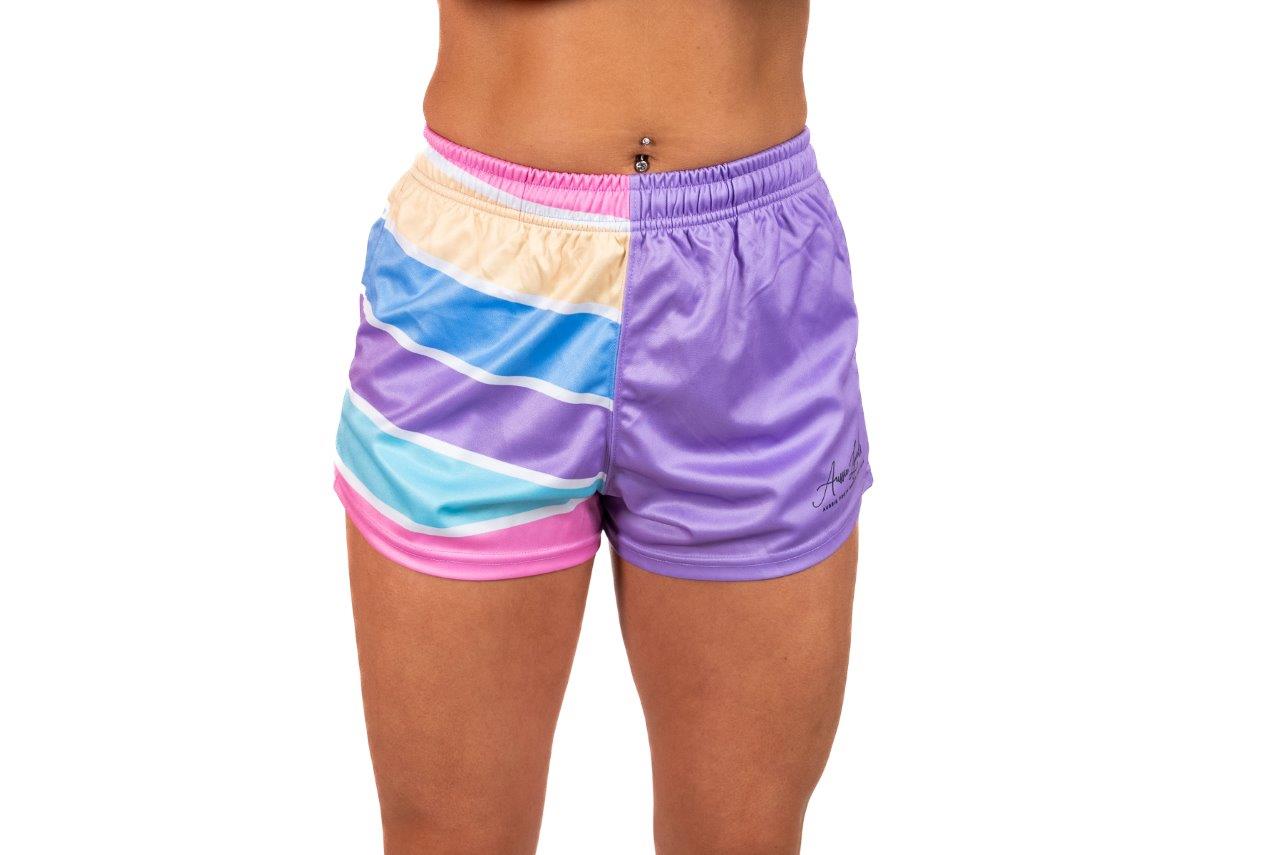 🔥NEW🔥 Light Pastel Purple Stripe Footy Shorts (With Pockets)