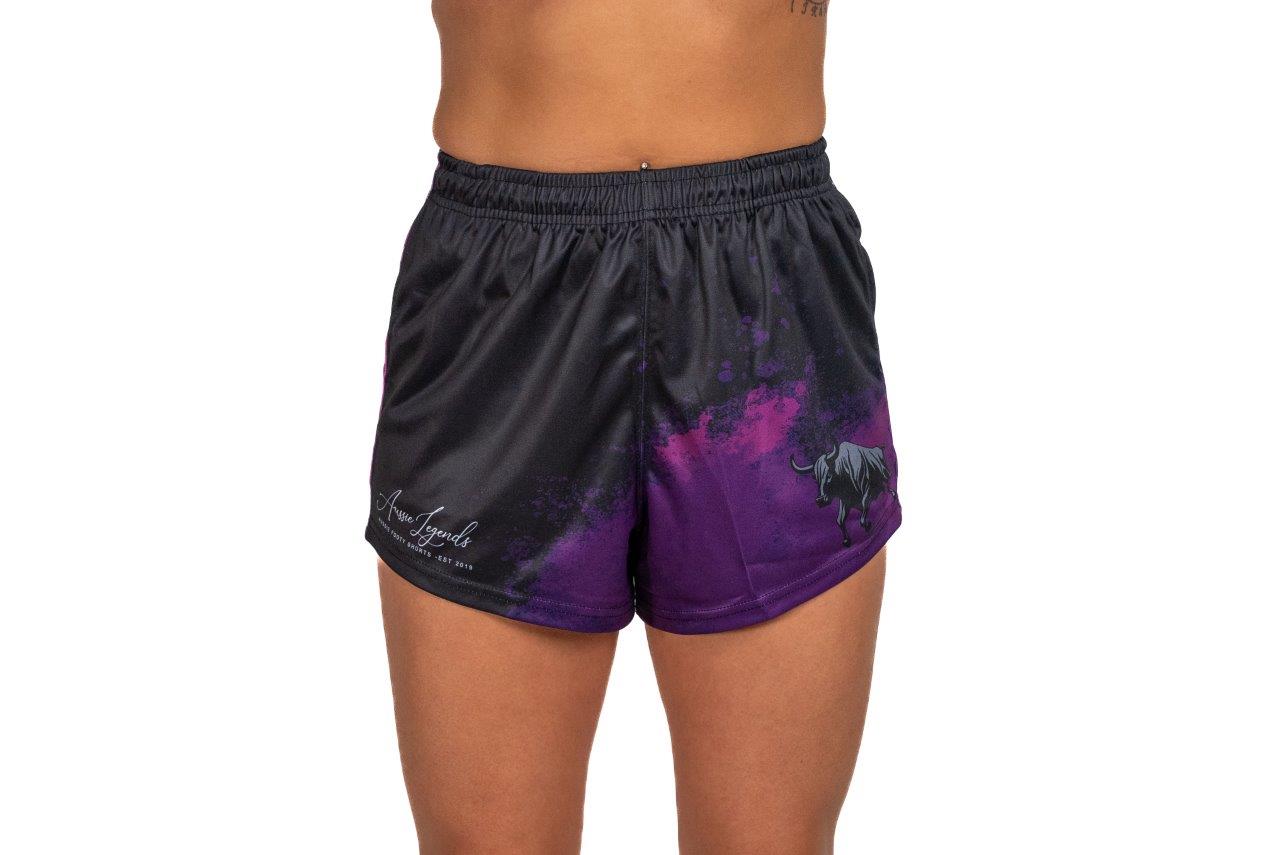 🔥NEW🔥 Bull Muster Purple Footy Shorts (With Pockets)