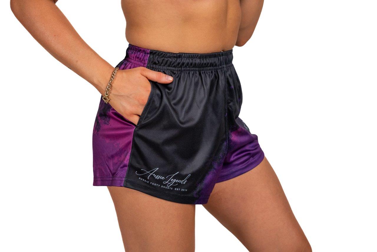 🔥NEW🔥 Bull Muster Purple Footy Shorts (With Pockets)