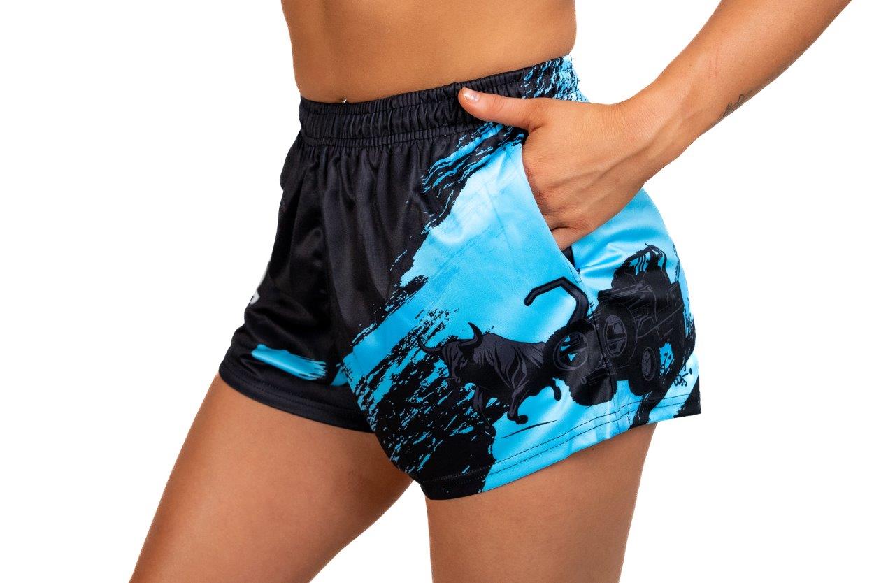 🔥NEW🔥 Bull Muster Blue Footy Shorts (With Pockets)