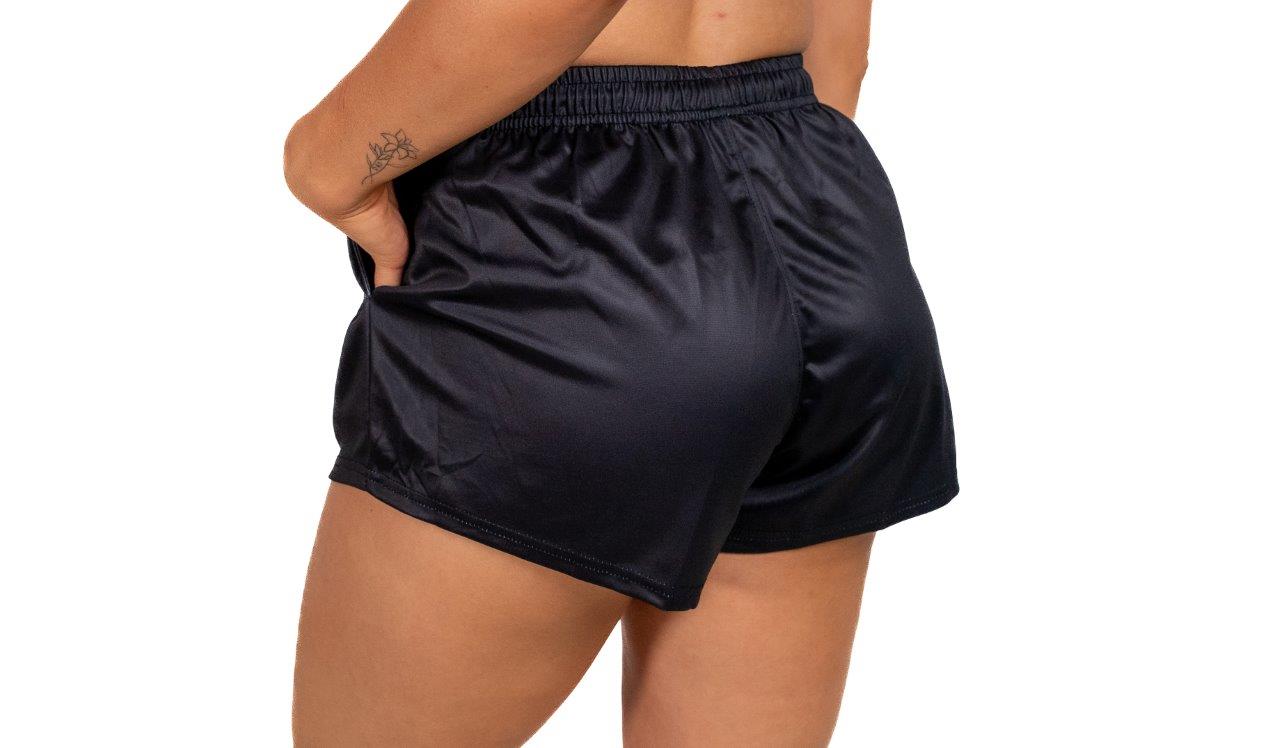 Plain Black - Footy Shorts (With Pockets)