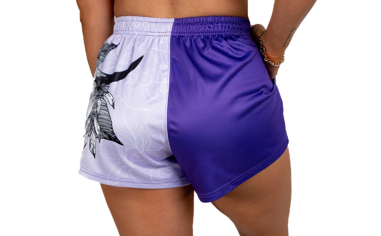 🔥NEW🔥 Bull Skull Purple Footy Shorts (With Pockets)