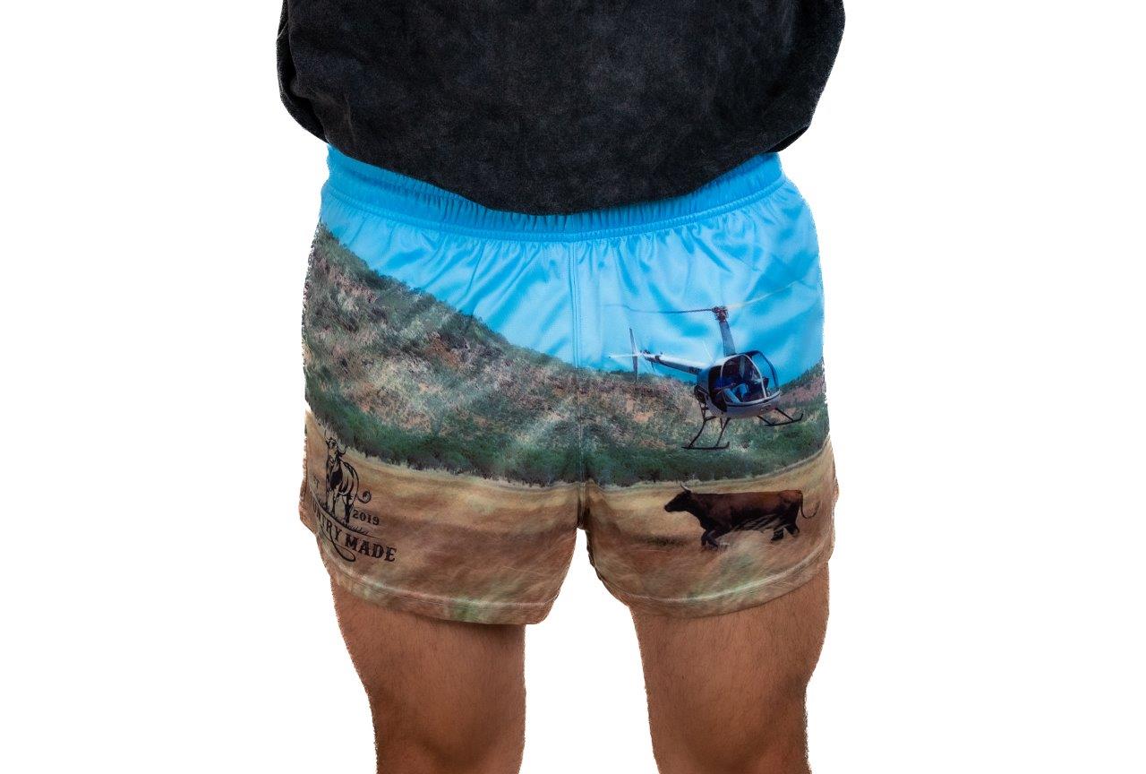 Helicopter Muster Footy Shorts (With Pockets)