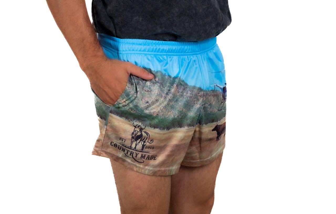 Helicopter Muster Footy Shorts (With Pockets)