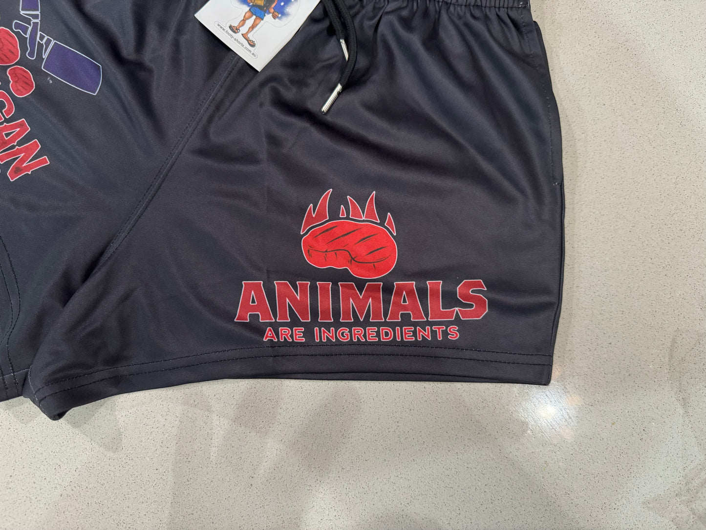 ANTI VEGAN- Footy Shorts (With Pockets)