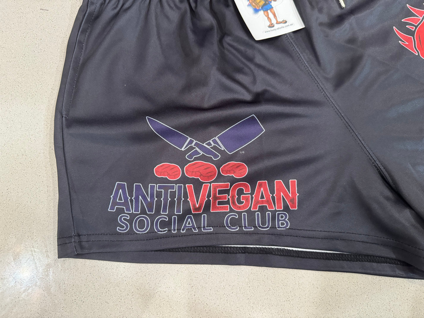 ANTI VEGAN- Footy Shorts (With Pockets)