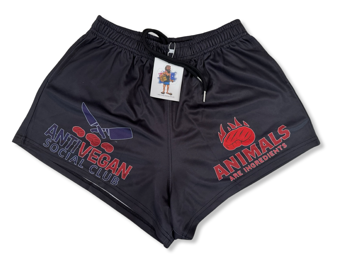 ANTI VEGAN- Footy Shorts (With Pockets)