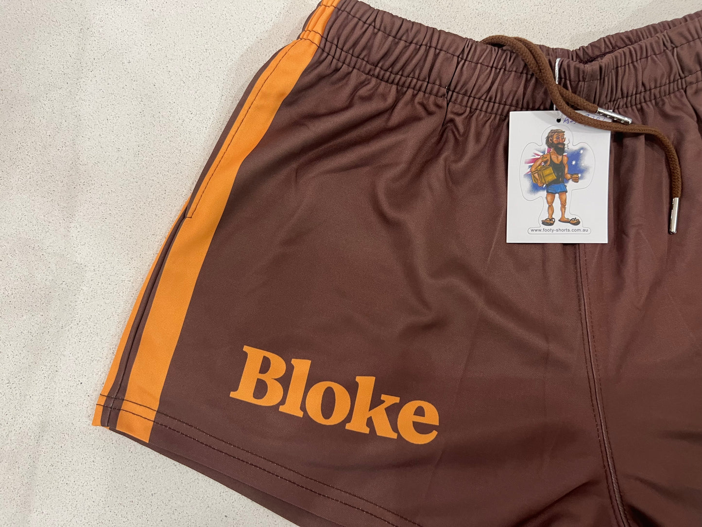 BLOKE - Brown & Orange - Footy Shorts (With Pockets)