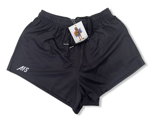 Plain Black - Footy Shorts (With Pockets)